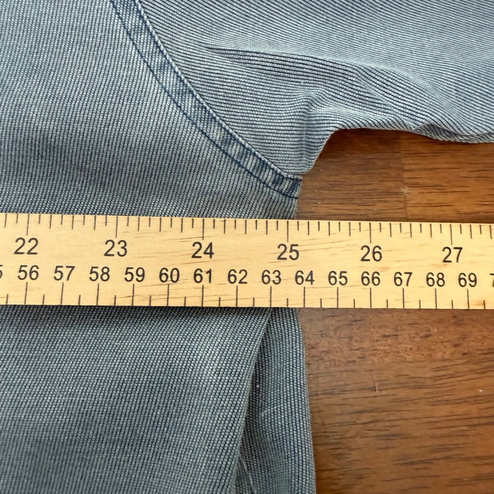 The Territory Ahead Shirt Mens XL/T Blue Silk Cotton Blend Long Sleeve Vintage - Picture 6 of 8